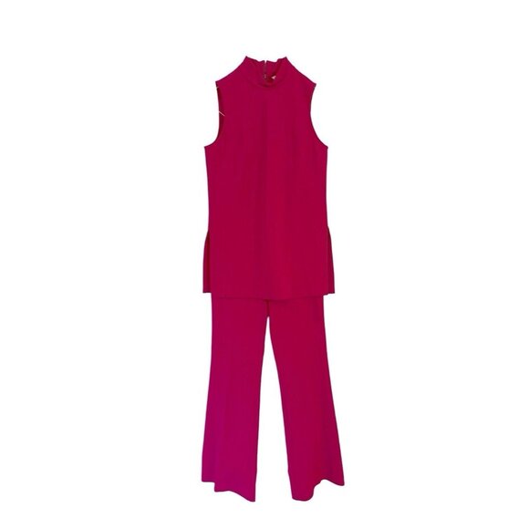 NWT TRINA TURK Hot Pink 2 Piece Pantsuit - Picture 2 of 10